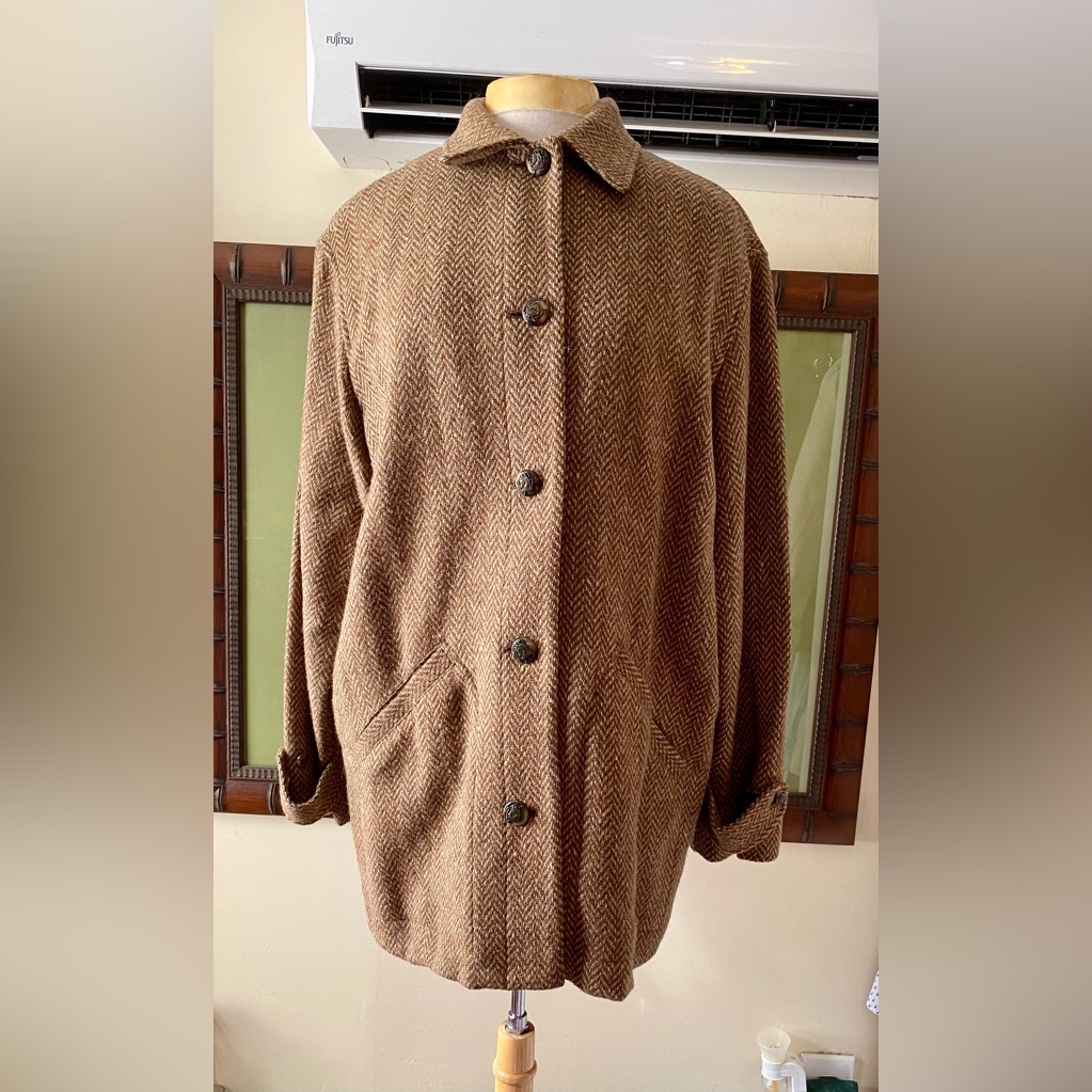 Vintage Brown Ralph Lauren Wool 100% Lana Women’s Coat Size L